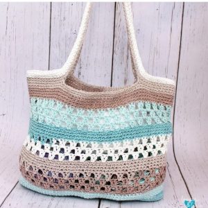Summer Stripes Crochet Tote
